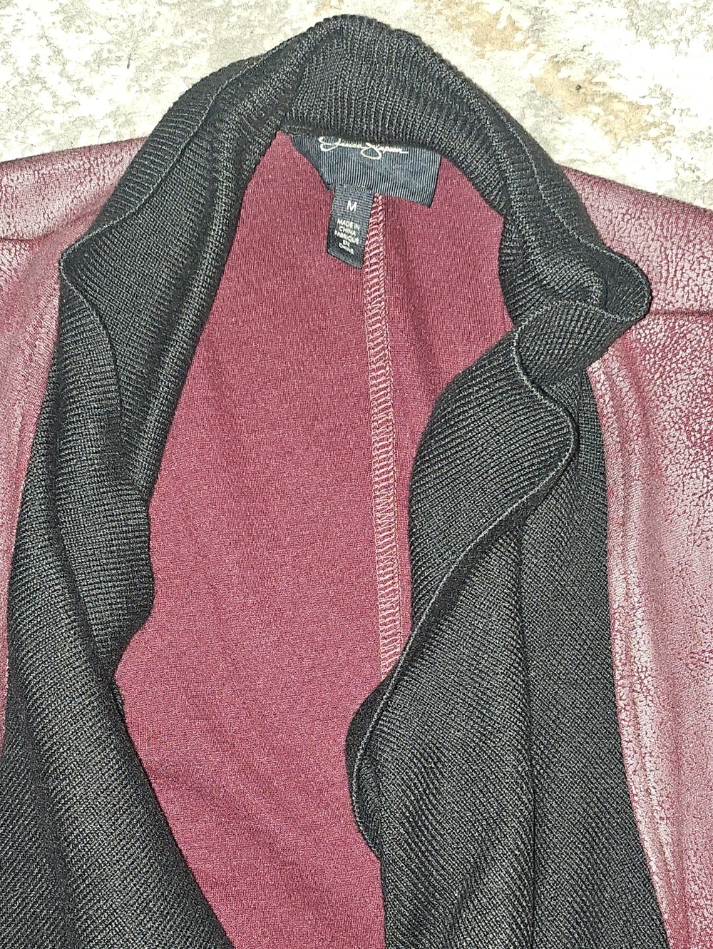 🟢 Jessica Simpson Open Front Draped Cardigan Jacket Medium - Picture 2 of 7